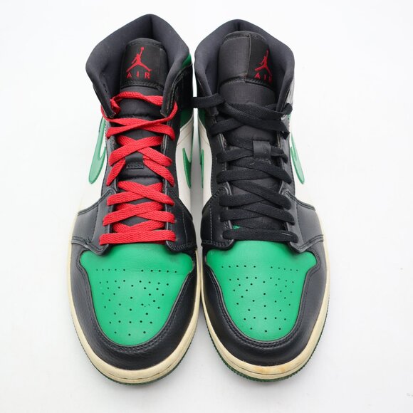 Nike Air Jordan 1 Men’s Size 10.5 Mid Pine Green Black Sneakers 554724-067 - Picture 2 of 10